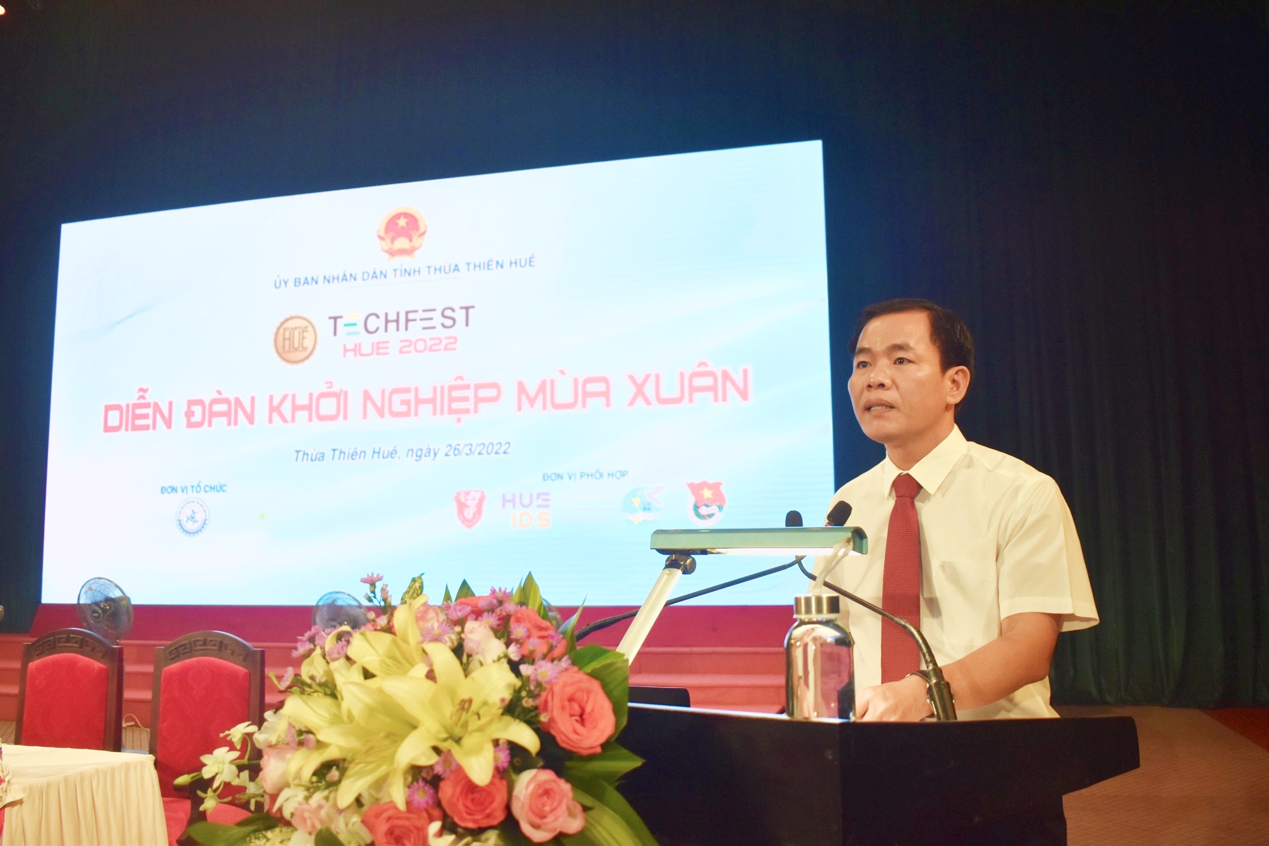Ông Nguyễn Văn Phương - Chủ tịch UBND tỉnh TTH phát biểu tại Diễn đàn khởi nghiệp mùa xuân (Nguồn: https://skhcn.thuathienhue.gov.vn/)